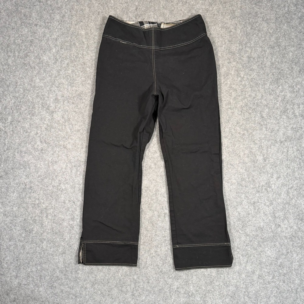 Neesh by D.A.R. Black Contrast Plaid Capri Cropped Pants Women's‎ Size XS